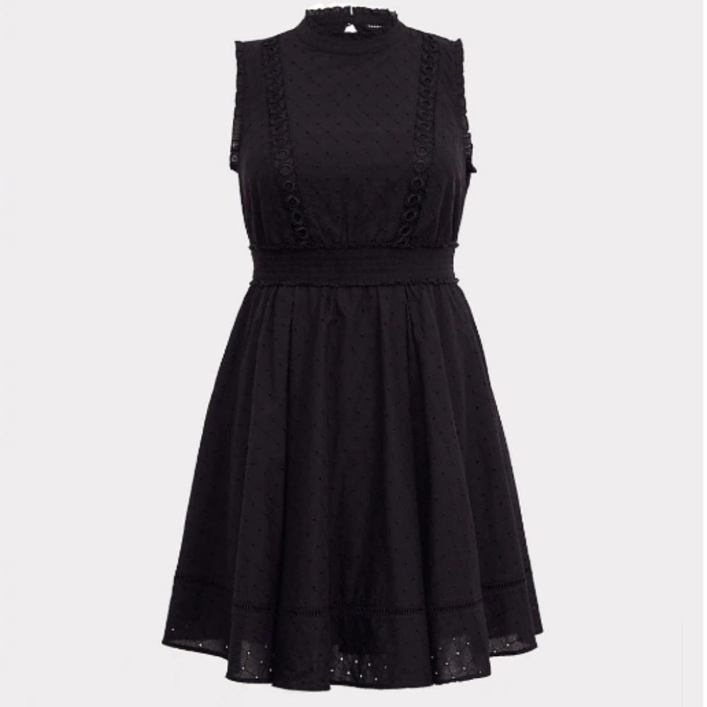 ISO - Torrid - BLACK EYELET SKATER DRESS